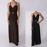 Party Line Elegant Womens V-neck Maxi Dress