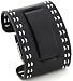 Nemesis Black Wide Leather Cuff Wrist Watch Band
