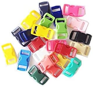 200 PCS (20 Assorted Colors) 3/8" Contoured Side Release Plastic Buckles