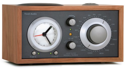 Tivoli Audio Model Three AM/FM Clock Radio, Cherry/Metallic Taupe