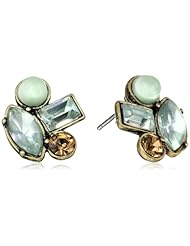 Betsey Johnson "Mint Multi" Crystal Gem Cluster Stud Earrings
