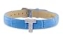 Diamond Clip On Initial letter "T" with Blue Leather Bracelet