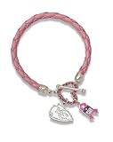 Logoart Kansas City Chiefs Breast Cancer Awareness Pink Rope Bracelet