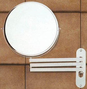 Reversible Swing Arm Extension Mirror Chrome 8 diameter - extends to 22