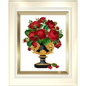 【クリックで詳細表示】クロスステッチ★エレン図案「EMS047b Roses In Black/Gold」