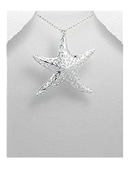 Starfish Pendant Necklace In 92.5 Sterling Silver
