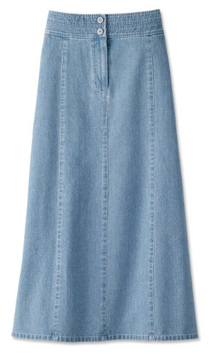 Chambray Denim Skirt, Chambray, 10