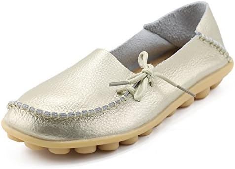 GenuineLeather Flats Four Seasons Casual Shoes Women Flat Heel Cow Muscle Outsole Fashion Shoes
