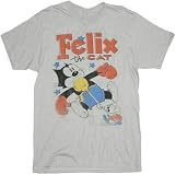 Best Prices vintage clothing stores-Felix the Cat Knockout Vintage Silver Men's T-shirt Tee