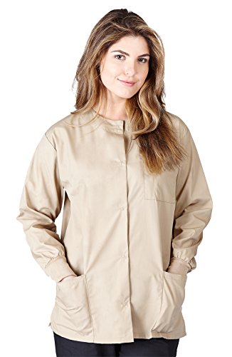 Natural Uniforms Women's Warm Up Jacket (Khaki) (Medium) (Plus Sizes Available)
