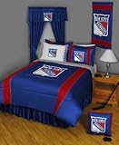 NHL New York Rangers Comforter Set 3 Pc Queen Hockey Bedding
