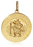 Image of 9ct Yellow Gold Large St Christopher Medal Pendant