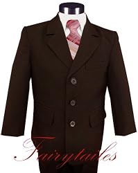 Gino Giovanni Formal Boy Brown Suit with Pink Tie From 4 to Teens