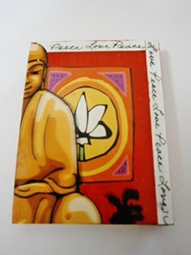 Mini Artwork on Easel Peace and Love Mixed Media Art