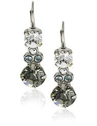 Sorrelli "Pewter" Crystal Linear Dangle Silver-Tone Earrings