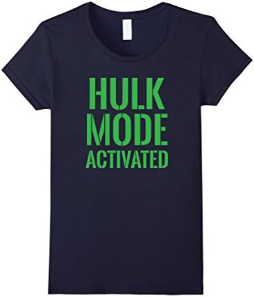 Women's Hulk Mode Activated Funny Fitness T Shirt Medium Navy