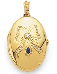 Victor Mayer 18K Gold Diamond Locket With Sapphire 18K Yellow Gold