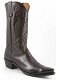 LUCCHESE 1883 Mens N1614 Western Cowboy Boots Shoes Leather Cordova Calf Black