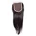 Elva Hair Free Part Straight Lace Closure Bleached Knots Brazilian 3.5
