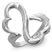 Sterling Silver Ladies Floating Open Heart Band Ring (Available in size 6, 7, 8)