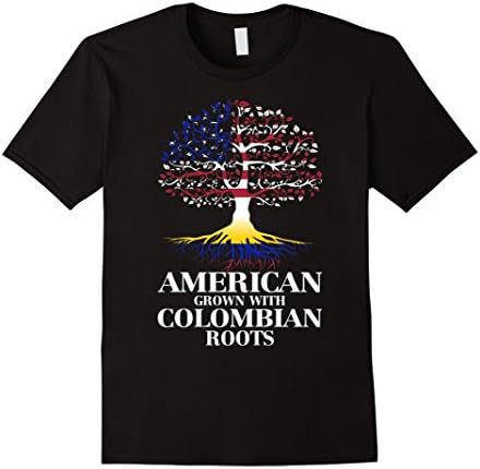 American Grown with Colombian Roots Great Gift Tshirt - Male Large - Black