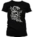 Cobra And Skull Juniors Tattoo T-shirt, Skull And Snake Old School Tattoo Juniors Tee, Small, Navy