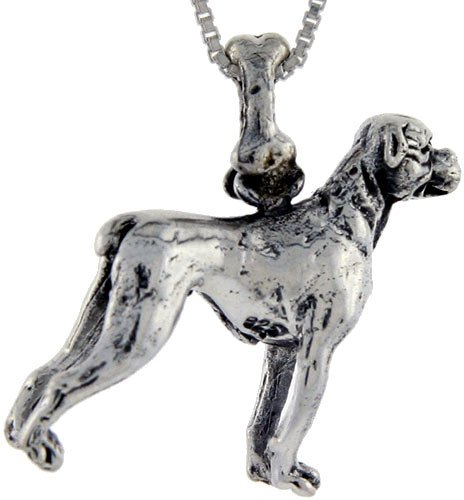Sterling Silver Boxer Dog Pendant ? Sterling Silver Boxer Dog Pendant ?