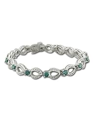 14k White Gold Bracelet with 3.20ct Blue Diamonds