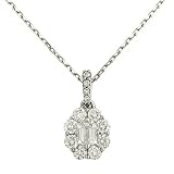 Round/ Emerald Flower Diamond Pendant on Chain .75cttw