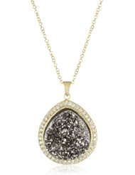 Marcia Moran "Illume" 18k Gold-Plated Titanium and Cubic Zirconia Drop Pendant Necklace