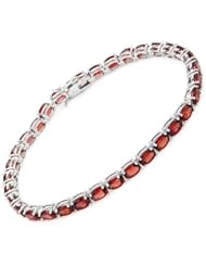 Genuine Morne Rouge (TM) Bracelet. 18.80 Ctw Garnet Sterling Silver Tennis Bracelet - Material/Stone: Garnet. 13 grams in weight and 8 inches in length. 100% Satisfaction Guaranteed.