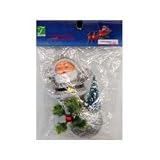 X-Mas Ornament, Santa Silver 3Pc Case Pack 720