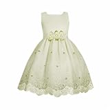 Ivory Cream Flower Girl Dress with Embroidery, Sequins and Beads (Size 2 - 8)