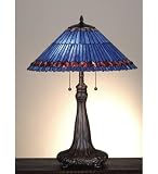 20 Custom Tiffany Peacock Cone On Golden Lily Base Table Lamps