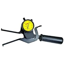 Starrett 1018MA Caliper Gauge, Pointed Jaw, Yellow Face, 25-75mm Range, +/-10mm Accuracy, 0.02mm Resolution