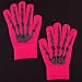 Pink Unisex Gloves with Skeleton Hand Print