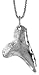 Sterling Silver 1 in. (25mm) Tall Shark Tooth Pendant