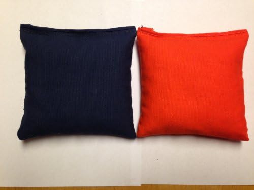 Regulation Cornhole Bags 17 COLORS Handmade Top Quality (Set Of 8) (Royal Blue/Orange)