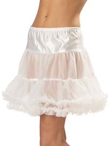 California Costumes Women's Ruffled Pettiskirt,White,Small/Medium