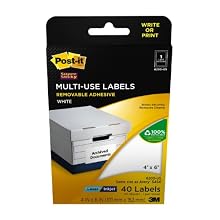 Post-it(R) Multi-Use Labels, 4 x 6 Inches (101 mm x 152 mm) (6200-US)