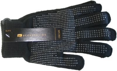Black Thermal Magic Gloves with Palm Grip by RJM GL313