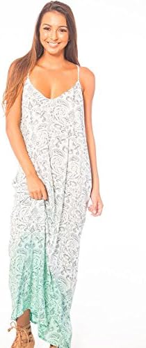 Tiare Hawaii Kalapana Teal Long Maxi Dress
