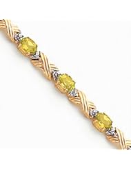 14k Gold Peridot & Diamond Bracelet