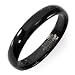 Tungsten Carbide Men's Ladies Unisex Ring Wedding Band 4MM Black Plating Dome Shaped Shiny Comfort Fit (Available in Sizes 5 to 12)