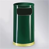 Designer Line European 12 gallon Steel/Brass Ash/Trash Empire Green with Brass Ash/Trash SO16SU-10G