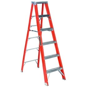 Louisville Ladder FS1306HD Fiberglass Step Ladder, 6 Feet, 375 Pound Duty Rating