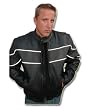 Men's Black Leather Motorcycle Jacket w/ Scotchlite&reg; - Leatherbull(Free U.S. Shipping)