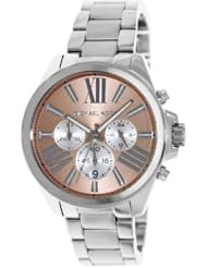 Michael Kors MK5837 Wren Chrono Pink Rose Dial Steel Women Watch NEW