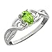 0.50 Ct 6x4mm Oval Shape Green Peridot 925 Sterling Silver Ring