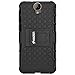 Amzer Impact Resistant Hybrid Warrior Case for HTC One E9 Plus - Retail Packaging - Black/ Black